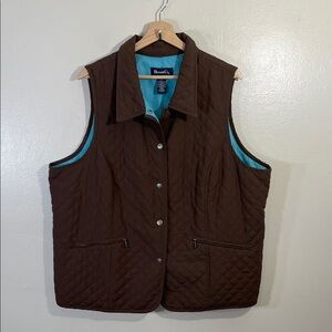 EUC Denim&Co Brown Quilted Vest 1X